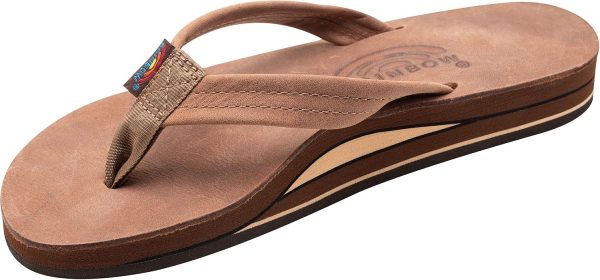 Rainbow Sandals LadiesLuxury Leather - Double Layer Arch Support with 3/4edium Straps. Nogales Wood. Ladies size S / 5.5-6.5 | Sandals