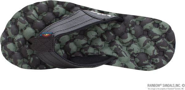 Rainbow Sandals Men's Rubber Single Layer Holoholo. Black Green. Men's 1| Sandals