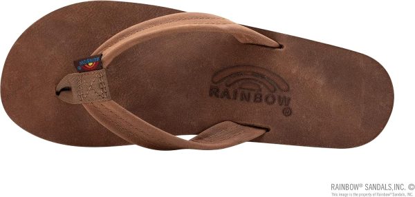 Rainbow Sandals LadiesLuxury Leather - Double Layer Arch Support with 3/4edium Straps. Nogales Wood. Ladies size S / 5.5-6.5 | Sandals
