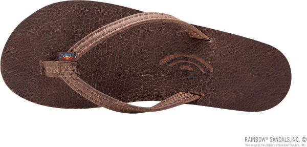 Rainbow Sandals Womens Luxury Leather - Double Layer Arch Support with 1arrow Straps. Oak. Womens Small / 5.5-6.5 | Sandals