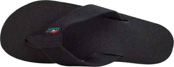 Rainbow Sandals Womens Hemp Single Layer Wide Strap Black Small (5.5-6.5) | Flip-Flops