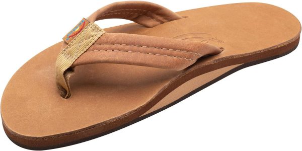 Rainbow Sandals Mens Luxury Leather - Single Layer Arch Support. Buckskin. Mens size S / 7.5-8.5 | Sandals