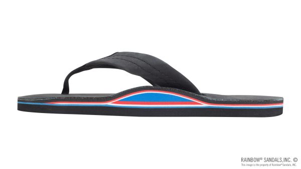 The Americana  Women's Single layer Premier Leather Red White & Blue Mid Sole with a 1 Strap