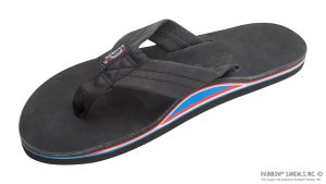 The Americana Women's Single layer Premier Leather Red White & Blue Mid Sole with a 1 Strap