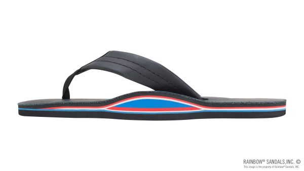 The Americana  Women's Single Layer Classic Leather Red White & Blue Mid Sole with a 1 Strap