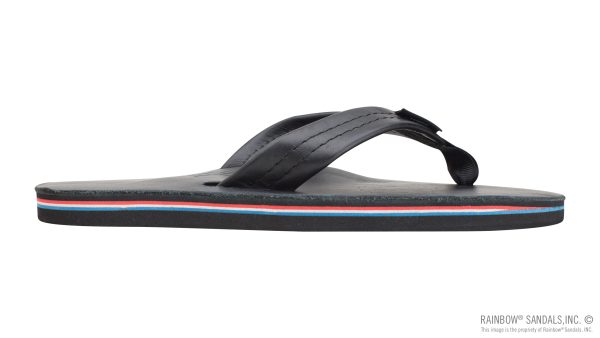 The Americana  Men's Single Layer Classic Leather with Red White & Blue Mid Sole