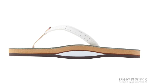 Cloud Dancer Leather Single Layer Arch Narrow Strap