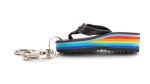 Six Layer Rainbow Wedge Key Chain Classic Black Leather