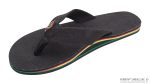 The Rastafarian Single Layer Black Hemp with Rasta Mid Sole and 1 Strap