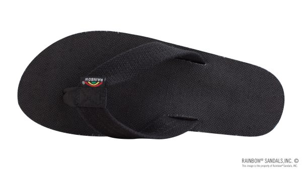 The Rastafarian  Single Layer Black Hemp with Rasta Mid Sole