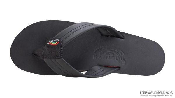 The Rastafarian Single Layer Classic Black Leather with Rasta Mid Sole and 1 Strap