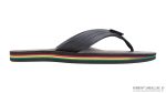 The Rastafarian Single Layer Classic Black Leather with Rasta Mid Sole and 1 Strap