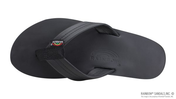 The Rastafarian Single Layer Classic Black Leather with Rasta Mid Sole
