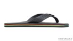 The Rastafarian Single Layer Classic Black Leather with Rasta Mid Sole