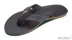 The Rastafarian Single Layer Classic Black Leather with Rasta Mid Sole