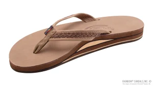 The Willow C Double Layer Arch Support Premier Leather with Inset Double Braided 3/4edium Strap